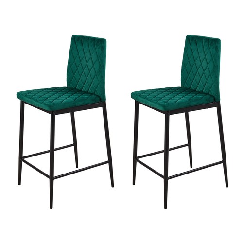 Green velvet bar stools set - stools, of
