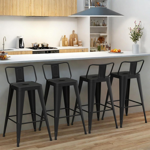 Set black metal bar - black,
